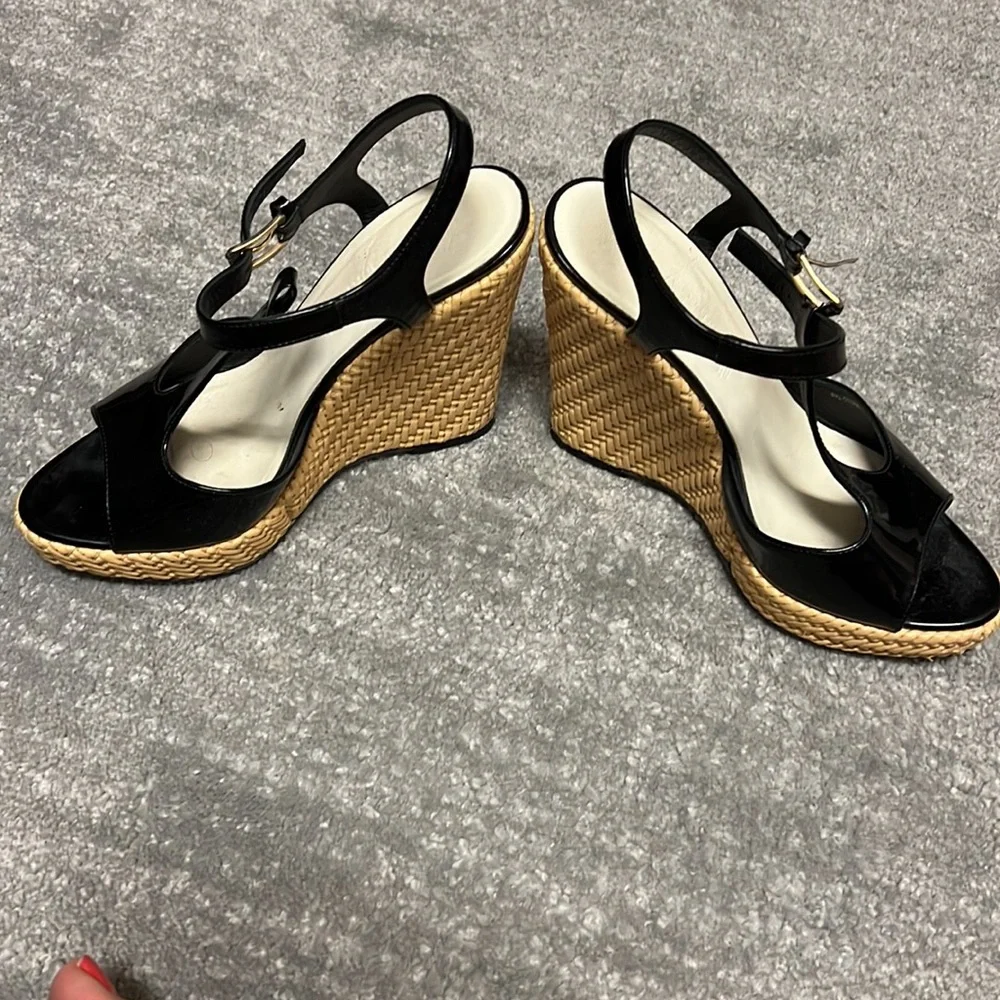 Bally Black and Tan Wedge Shoes - Picture 4 of 6